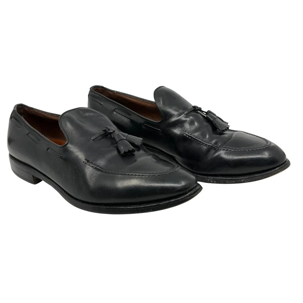 Allen Edmonds Saratoga Mens Black Leather Tassel Loafers Dress Shoes Size 11 B